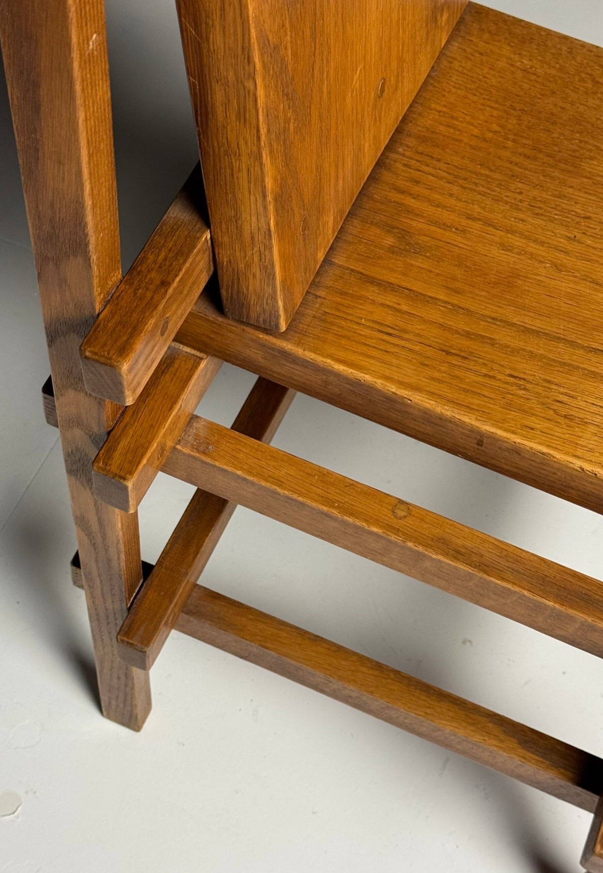 Set of Four Gerrit Rietveld Style Oak Dining Chairs, 1970s, photo 23