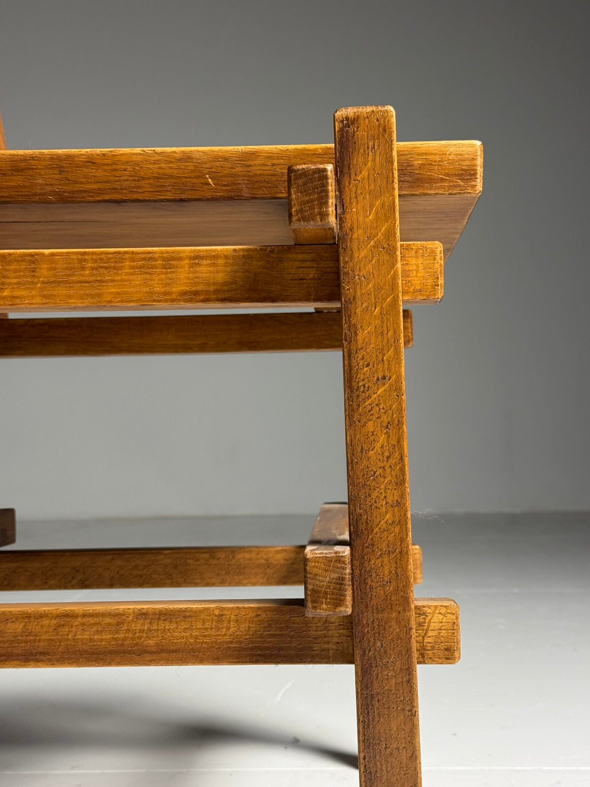 Set of Four Gerrit Rietveld Style Oak Dining Chairs, 1970s, photo 22