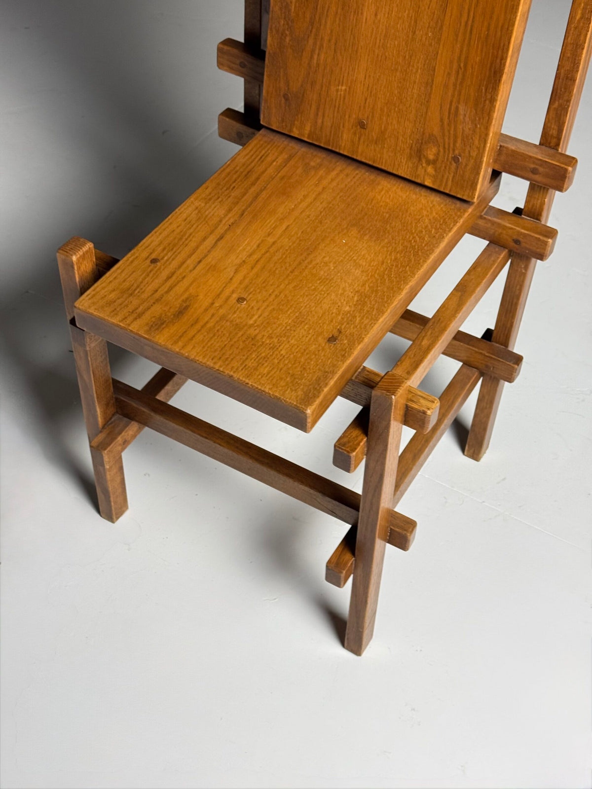 Set of Four Gerrit Rietveld Style Oak Dining Chairs, 1970s, photo 20