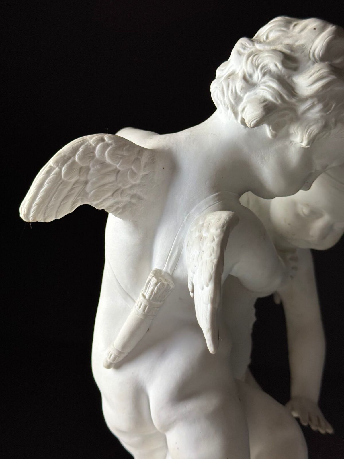 Biscuit Porcelain Sculpture of Two Putti After Falconet, c. 1920, photo 8