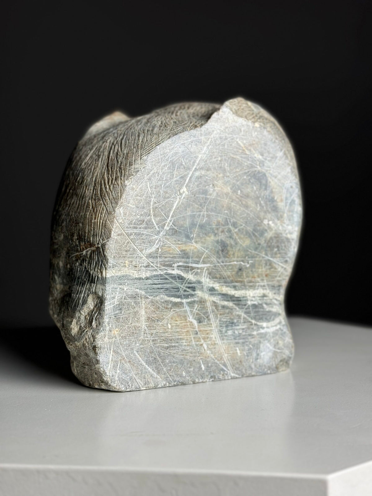 Hand Carved Stone Head of a Screaming Monkey, 20th Century, photo 8