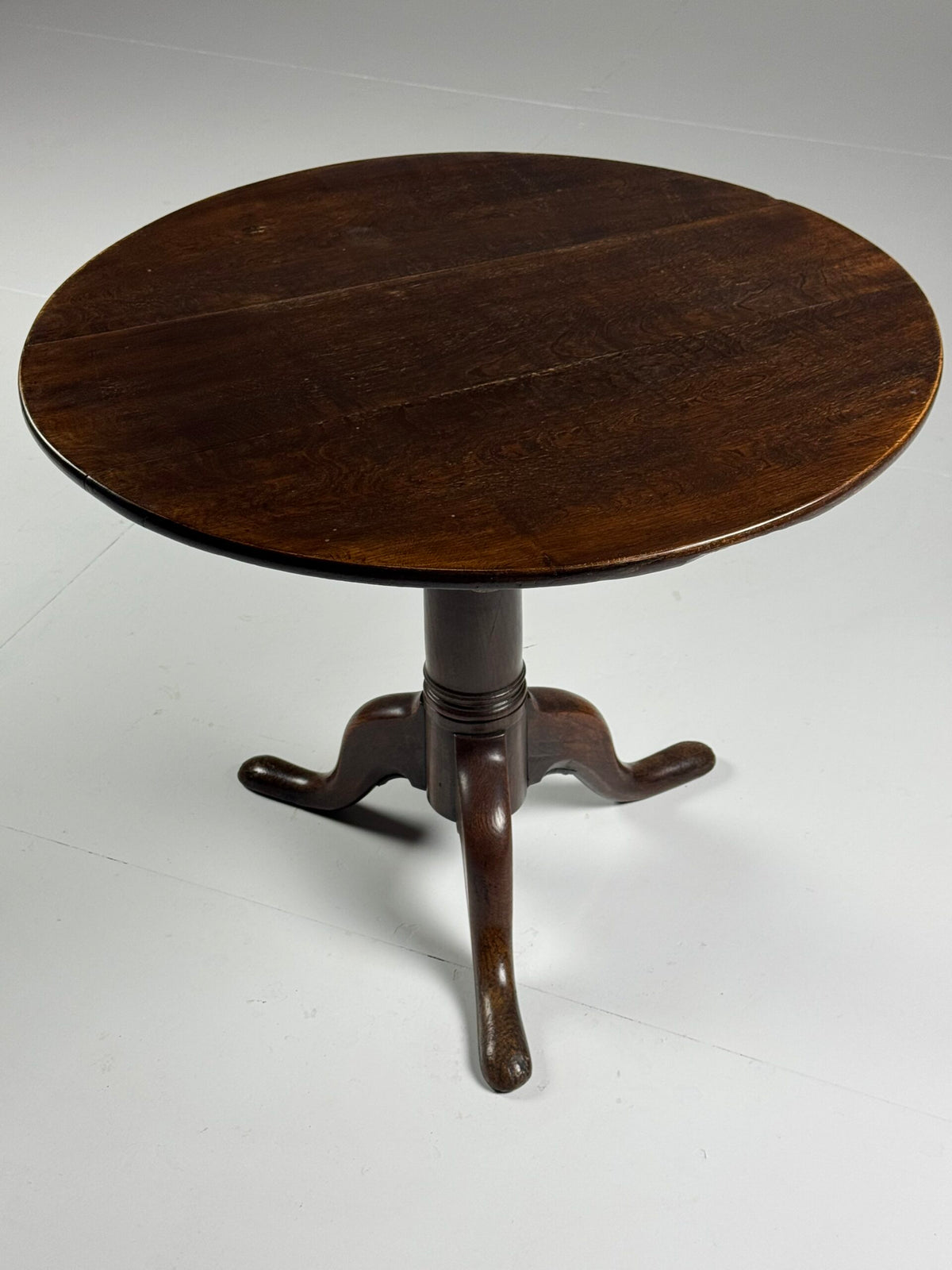 English Solid Oak Tilt Top Table, 19th Century, photo 9