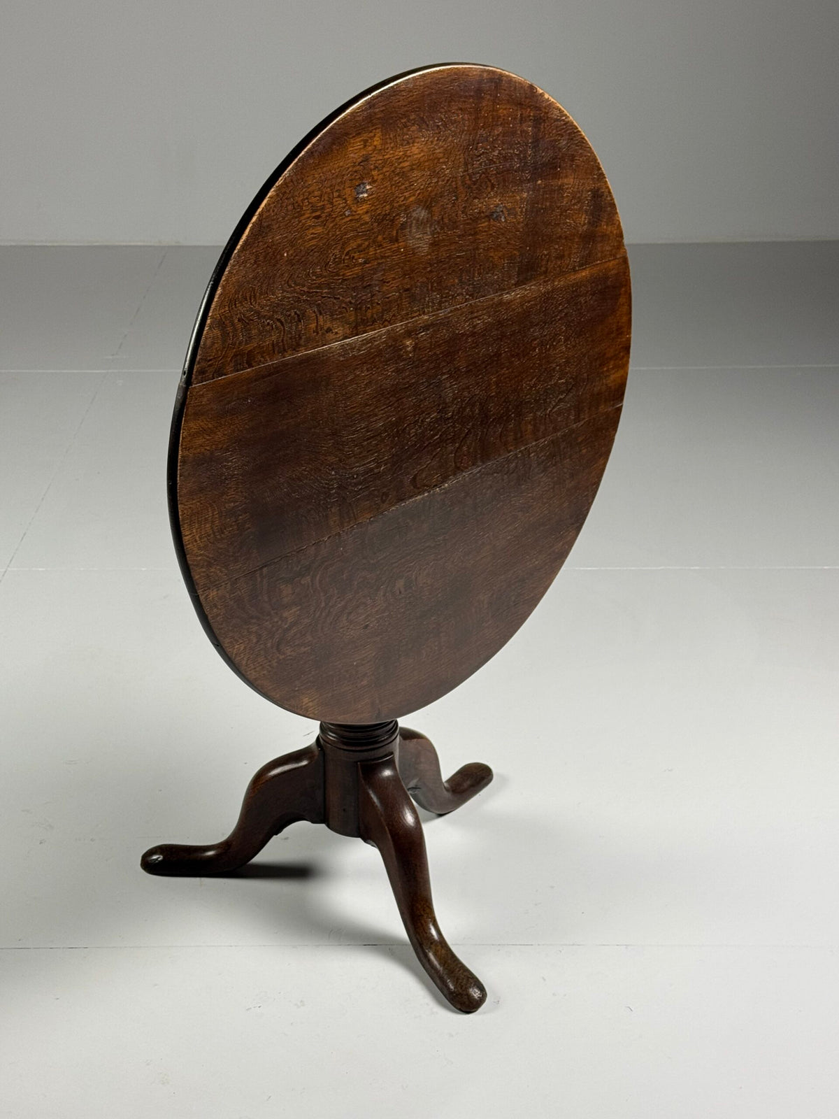 English Solid Oak Tilt Top Table, 19th Century, photo 16