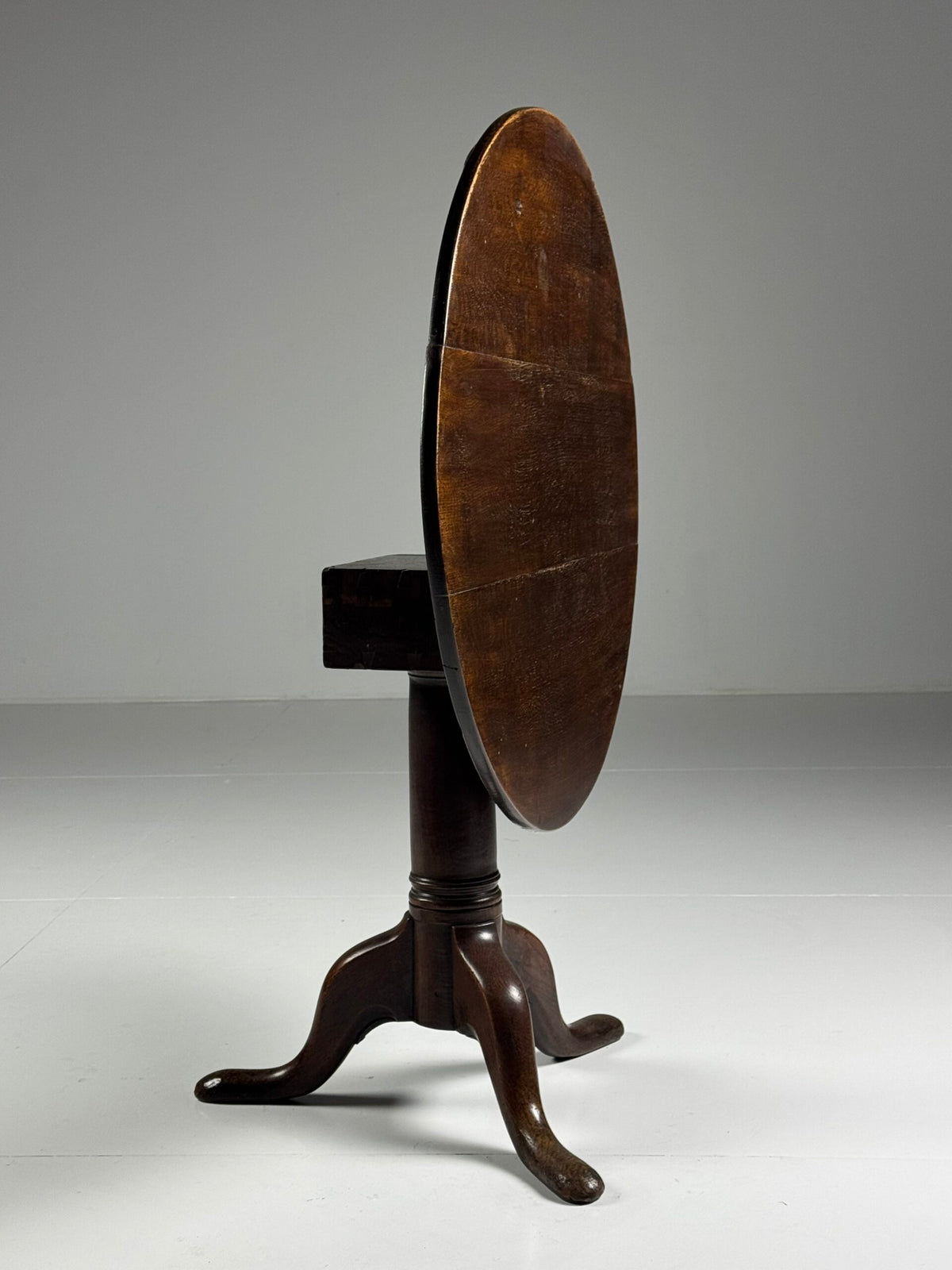 English Solid Oak Tilt Top Table, 19th Century, photo 17