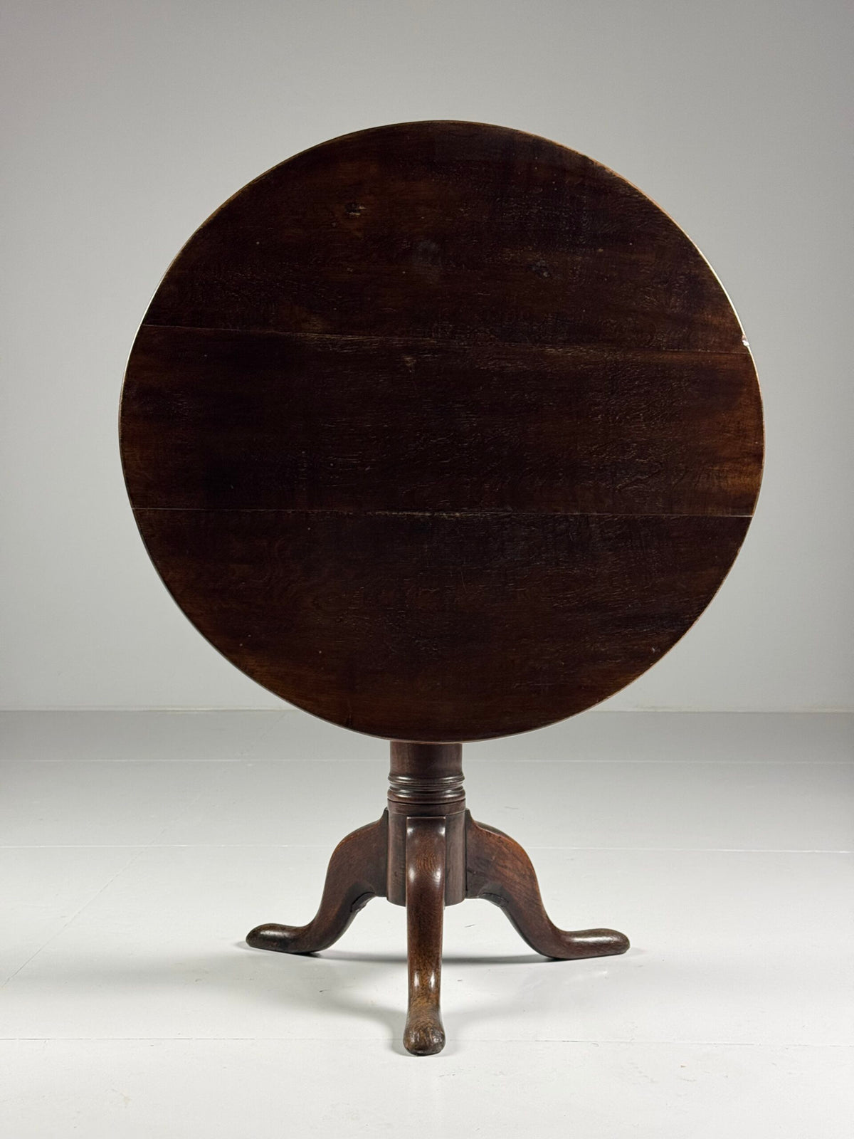 English Solid Oak Tilt Top Table, 19th Century, photo 18
