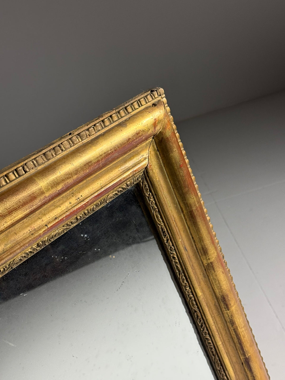 French Gilt Mirror with Original Mercury Glass, 19th Century, photo 15