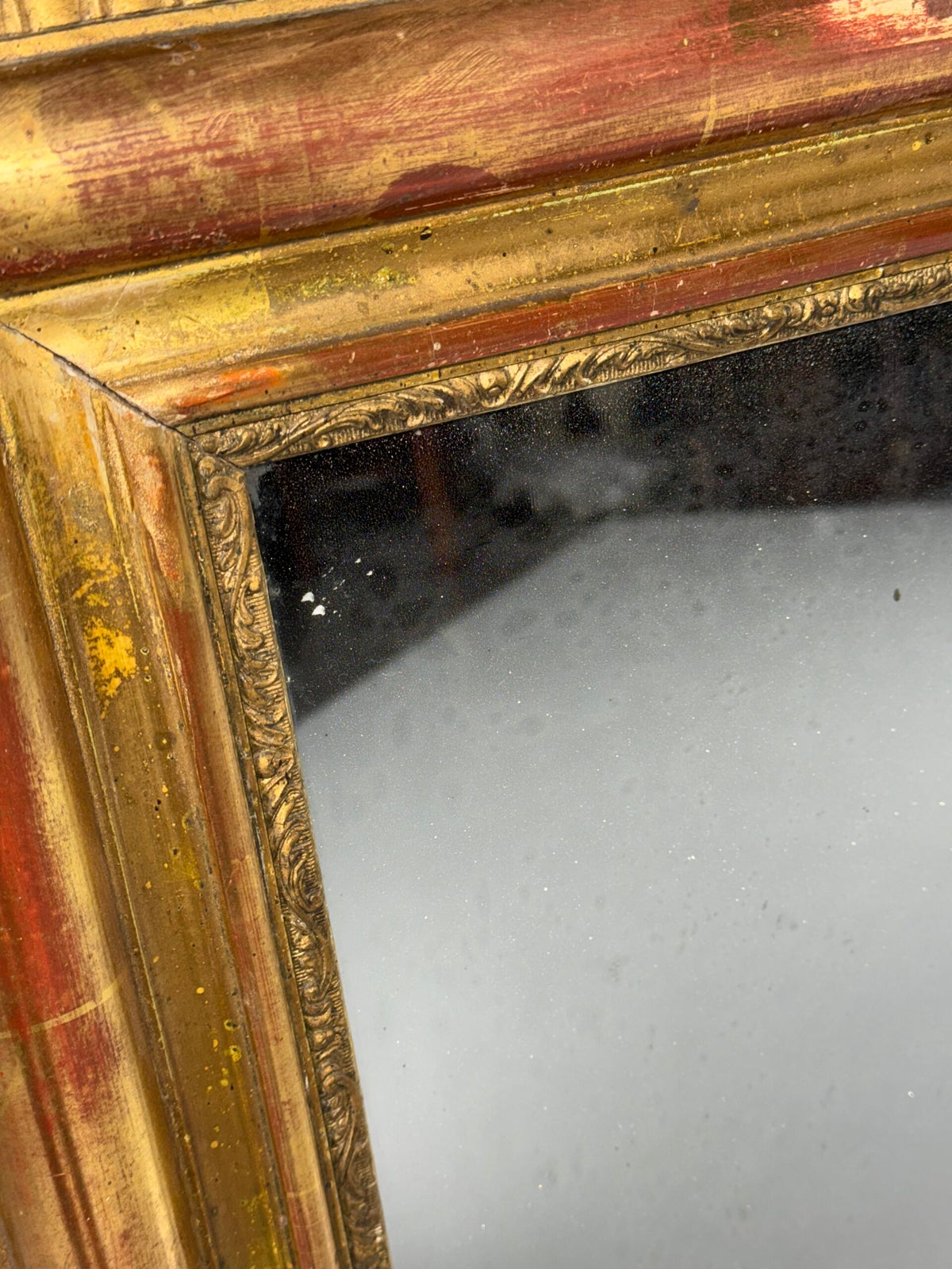 French Gilt Mirror with Original Mercury Glass, 19th Century, photo 6