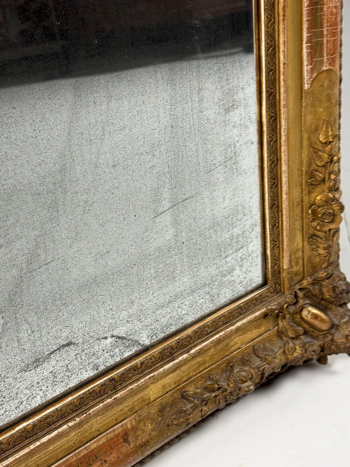 French Gilt Mirror with Weathered Glass, 19th Century, photo 6
