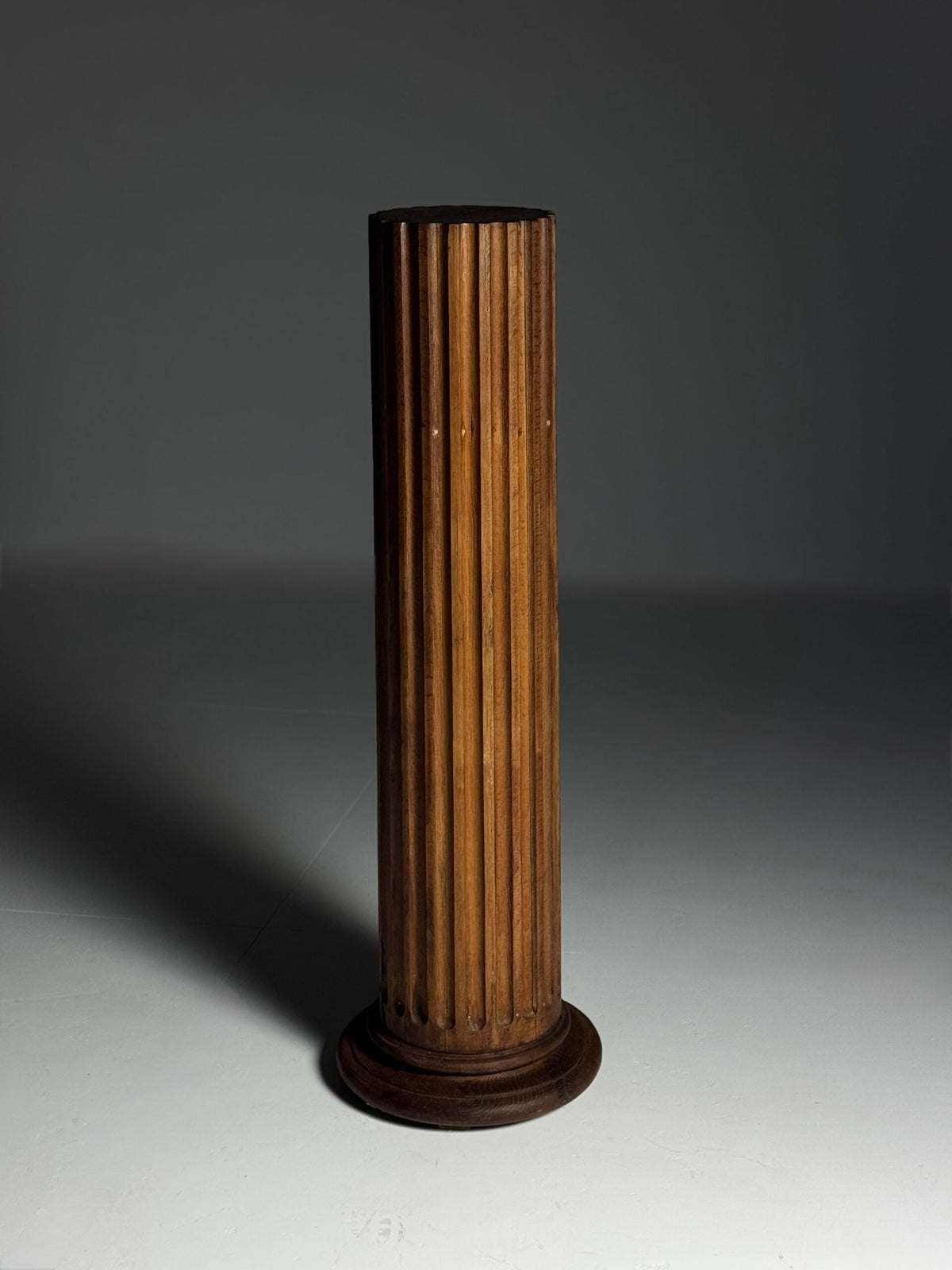 French Solid Oak Column Pedestal, Mid 20th Century, photo 15