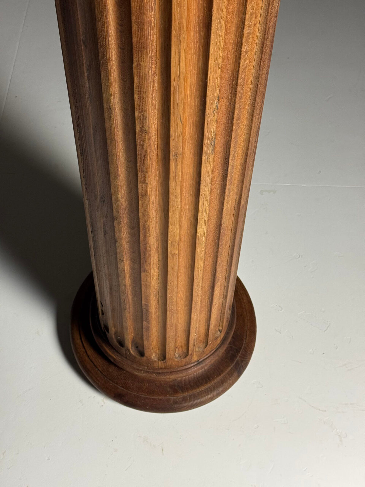 French Solid Oak Column Pedestal, Mid 20th Century, photo 13