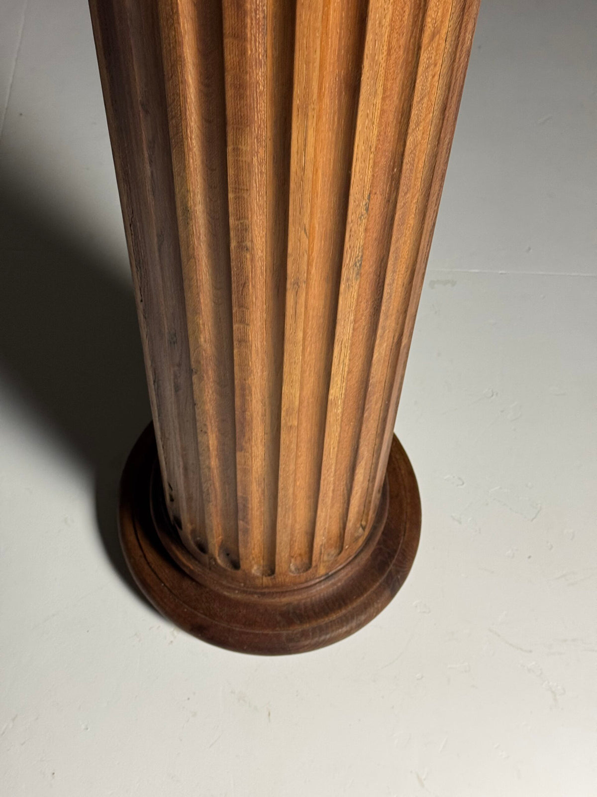 French Solid Oak Column Pedestal, Mid 20th Century, photo 9