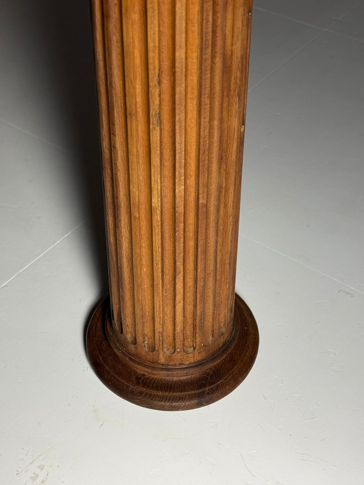 French Solid Oak Column Pedestal, Mid 20th Century, photo 8