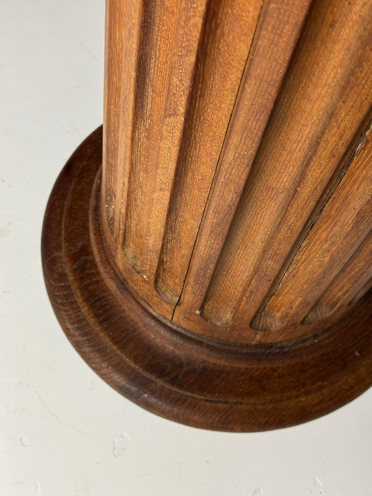French Solid Oak Column Pedestal, Mid 20th Century, photo 7