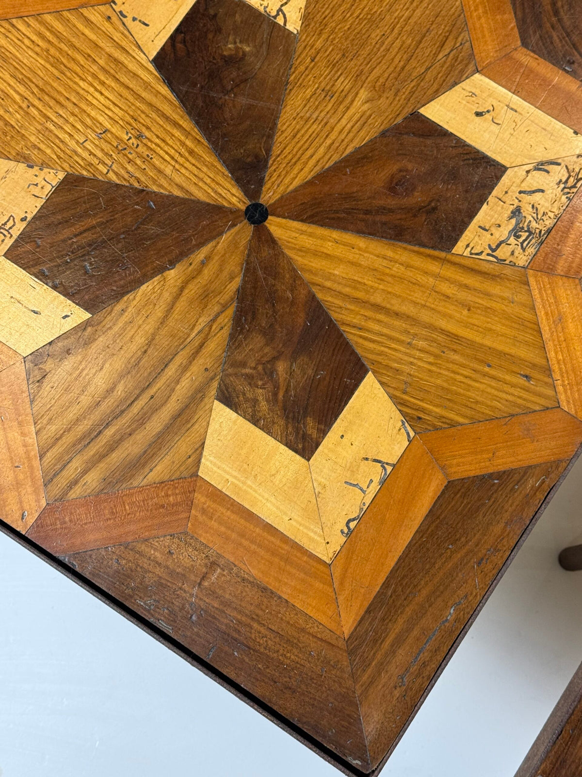 Pair of Metal Coffee Tables with 19th Century Parquet Panels, photo 17