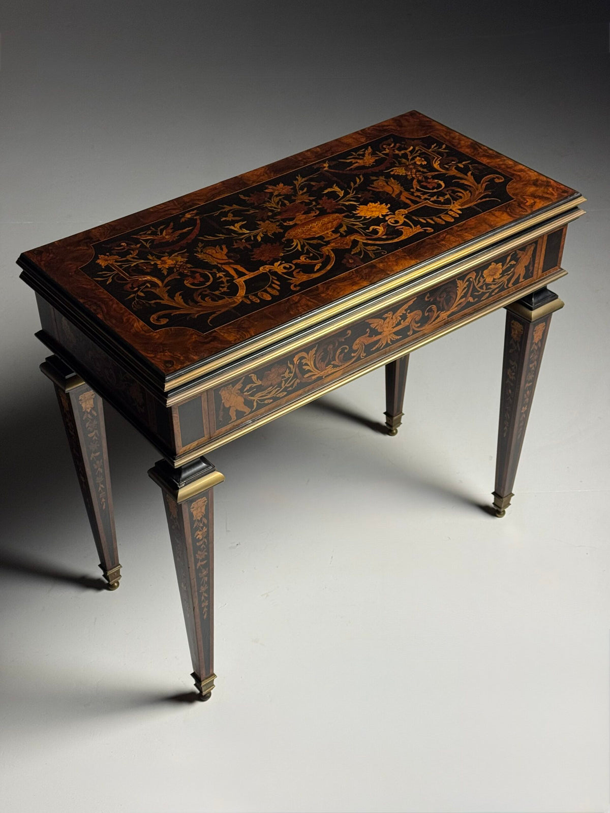 French Ebony Marquetry Games Table, 19th Century, photo 41