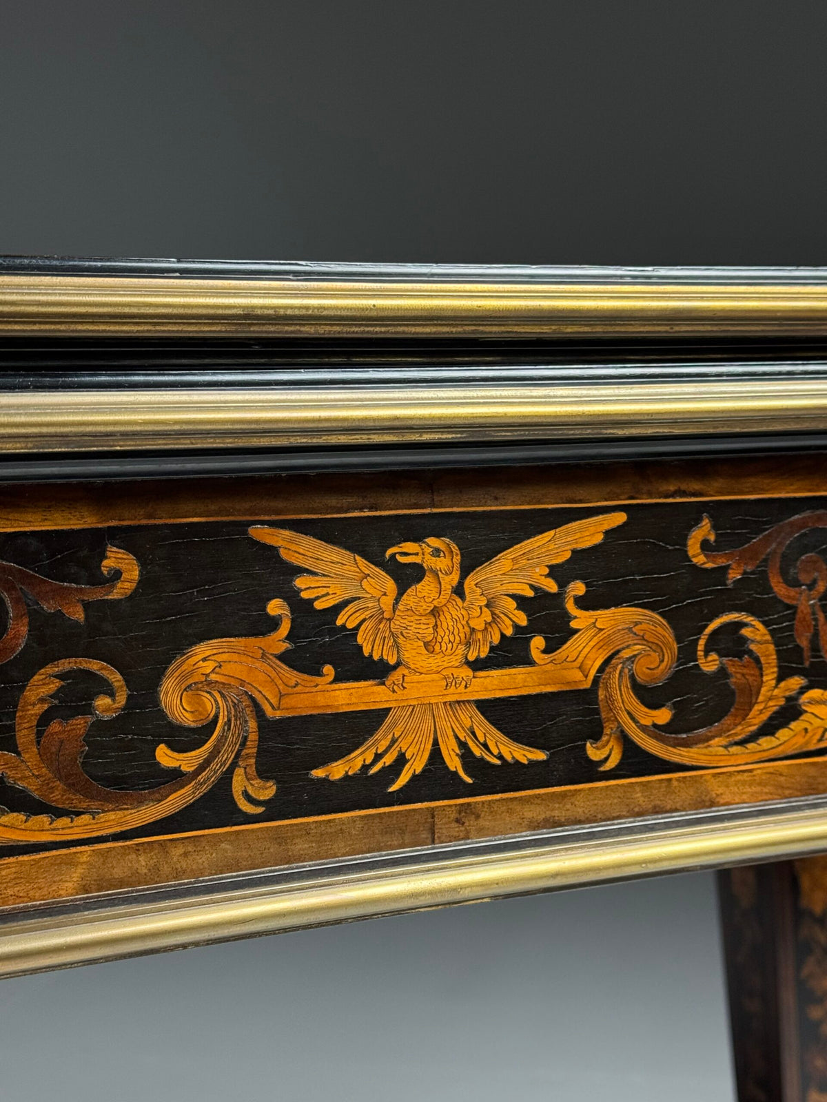 French Ebony Marquetry Games Table, 19th Century, photo 34
