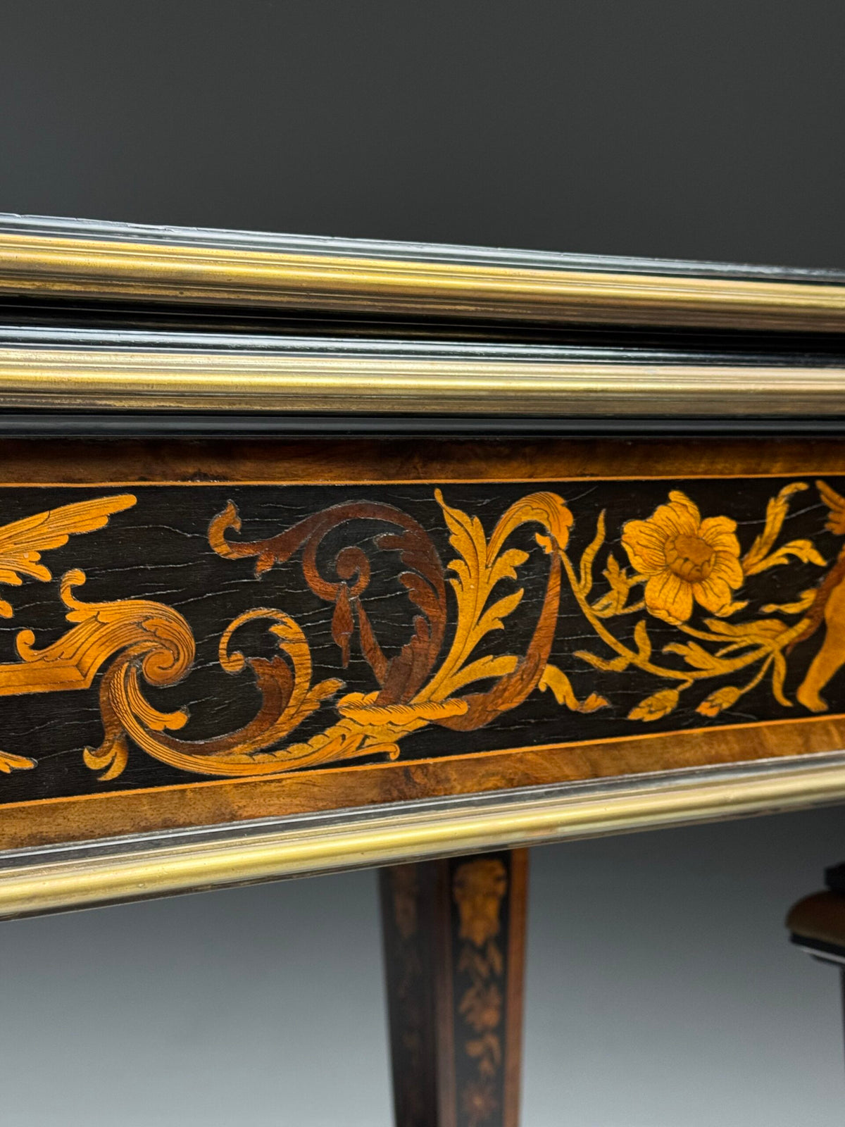 French Ebony Marquetry Games Table, 19th Century, photo 7