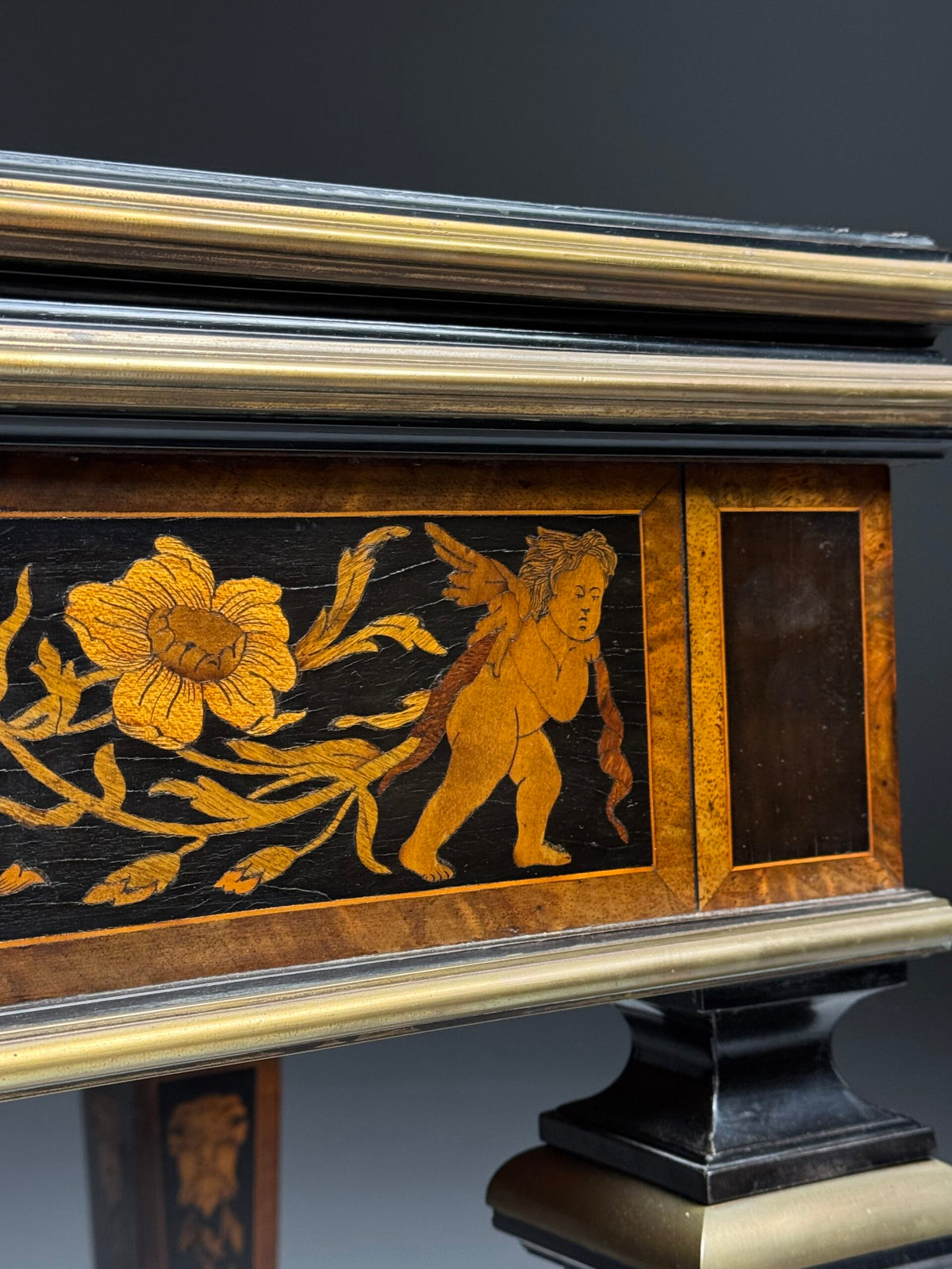 French Ebony Marquetry Games Table, 19th Century, photo 33