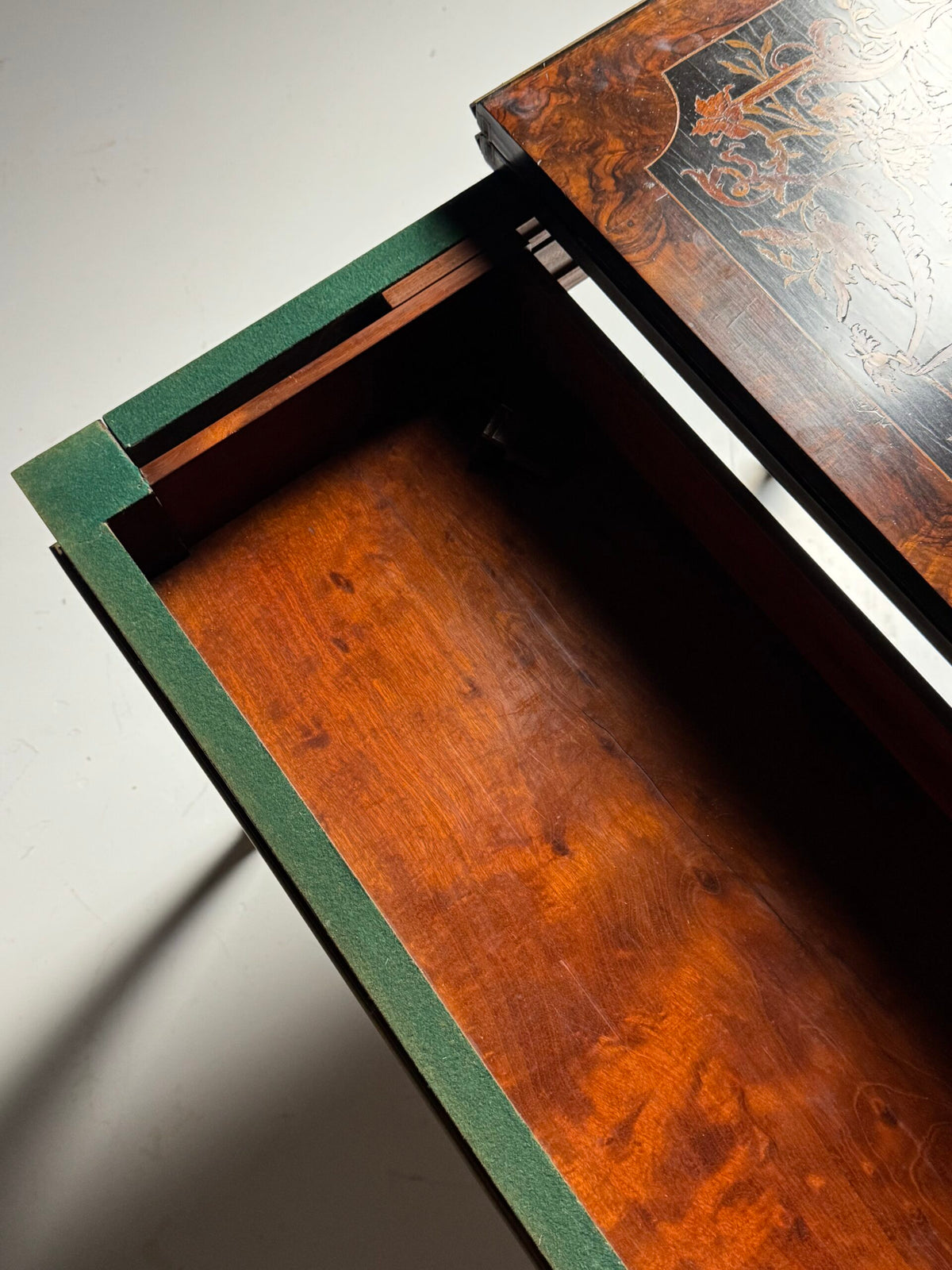 French Ebony Marquetry Games Table, 19th Century, photo 15