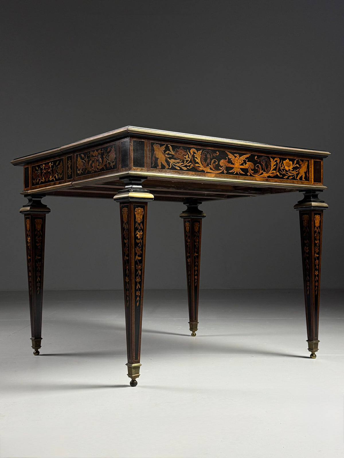 French Ebony Marquetry Games Table, 19th Century, photo 10