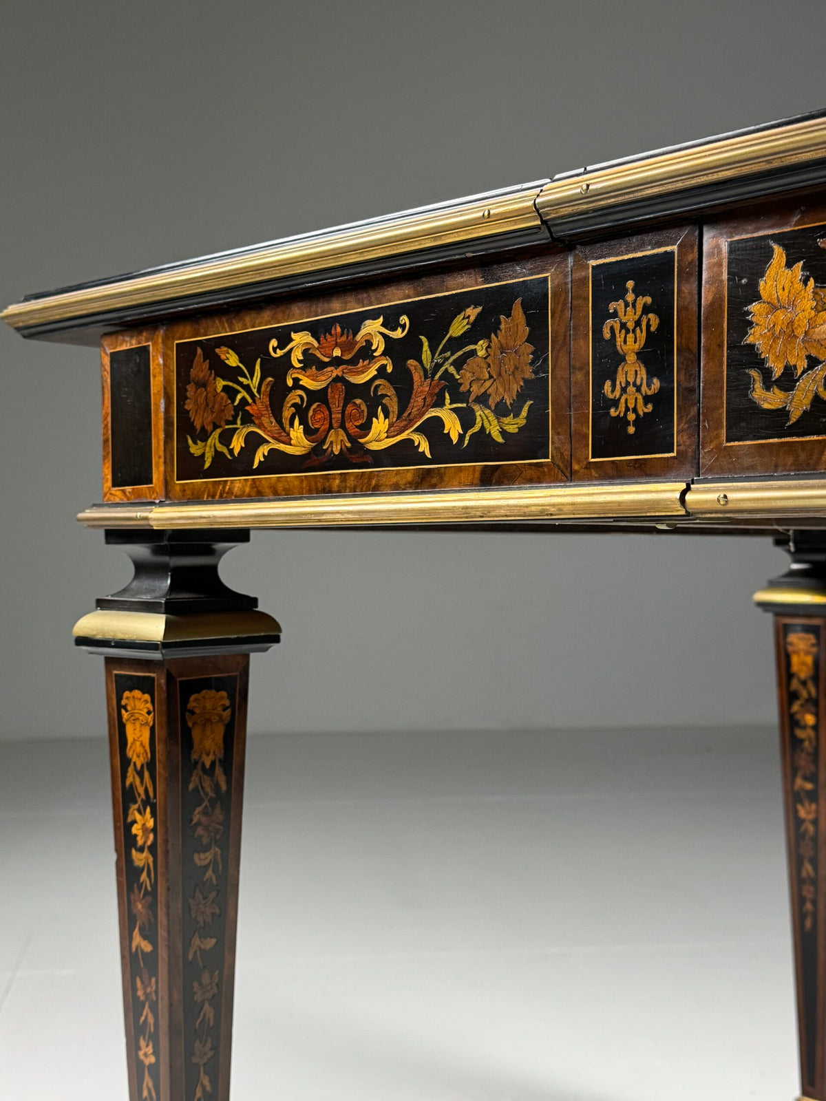 French Ebony Marquetry Games Table, 19th Century, photo 9