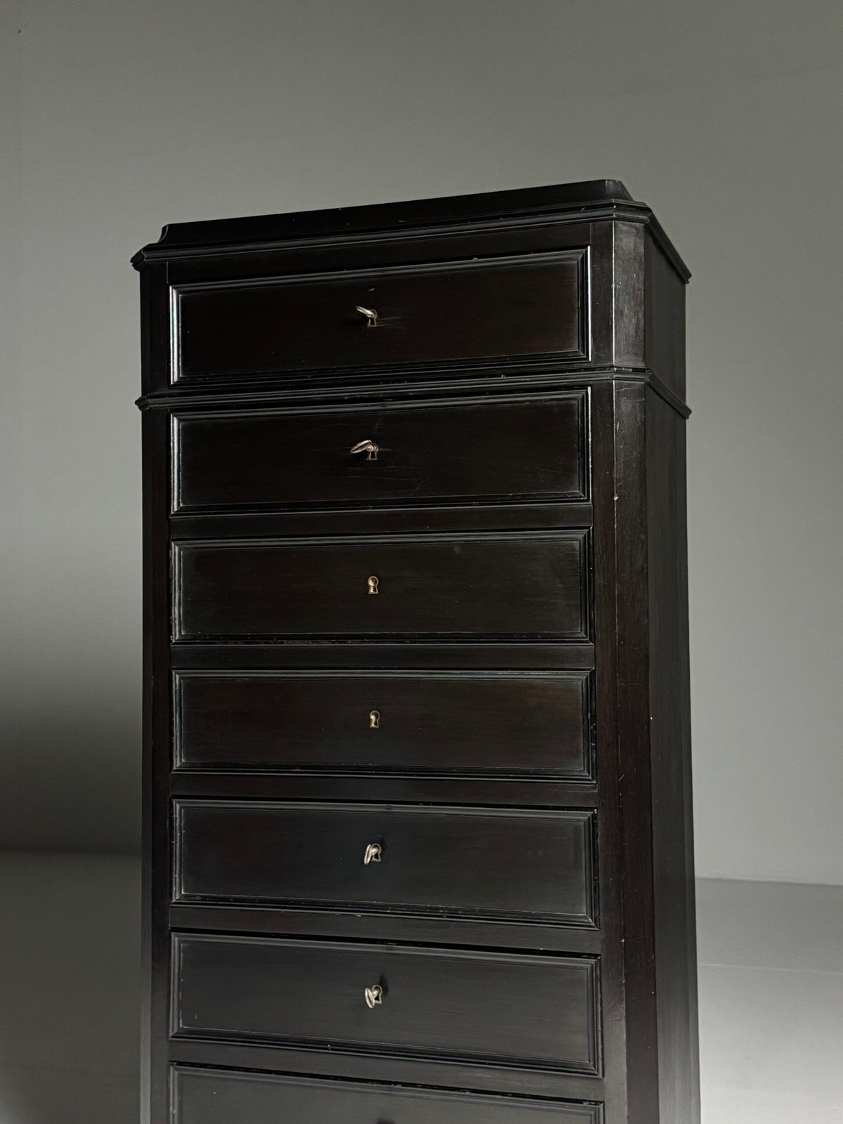 Louis Philippe Black Secretaire Chest of Drawers, 19th Century, photo 29