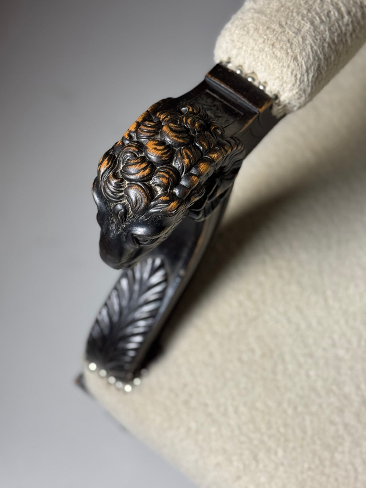 French Sofa with Ram's Head Arms, 19th Century, photo 16