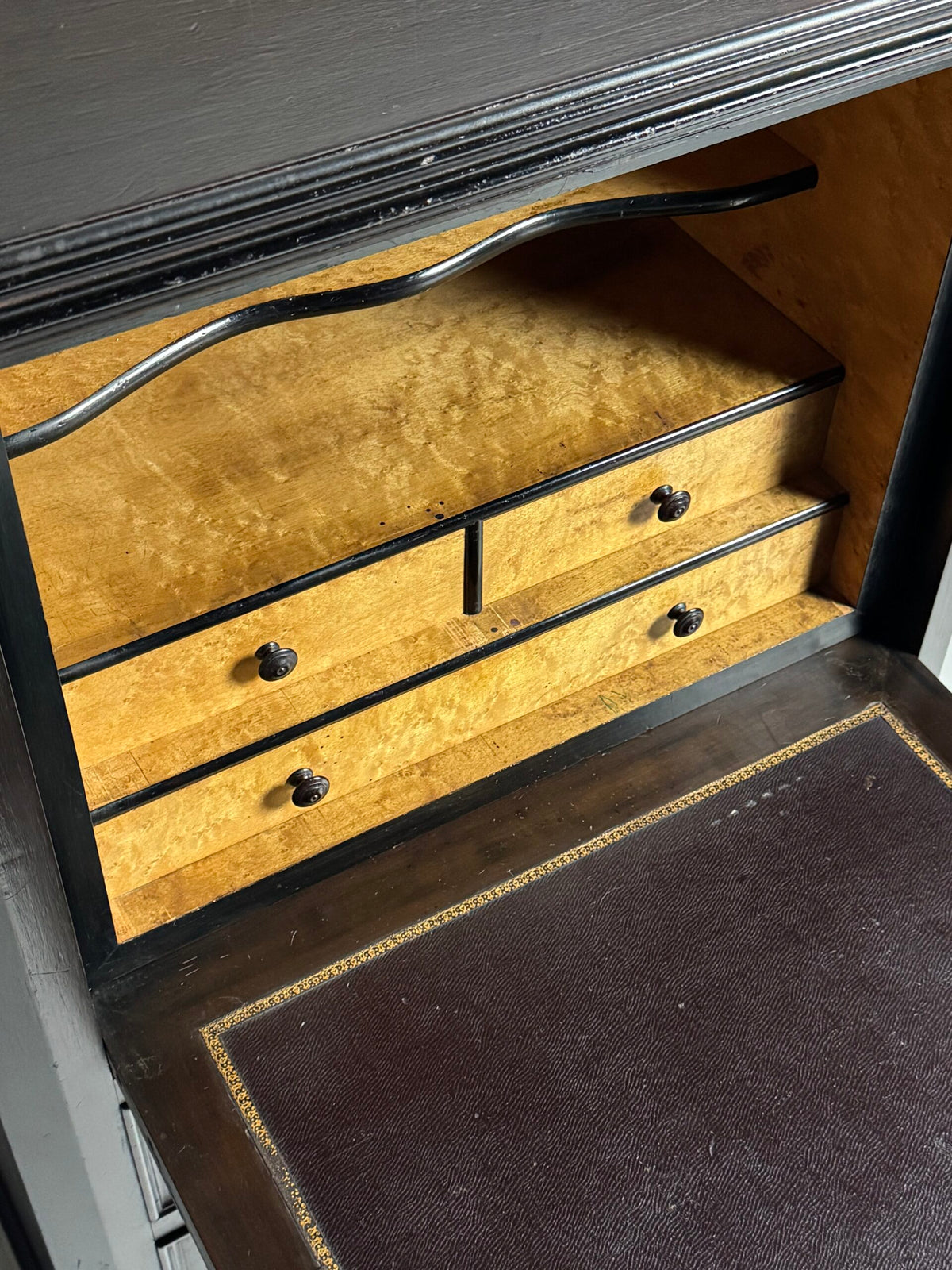 Louis Philippe Black Secretaire Chest of Drawers, 19th Century, photo 19