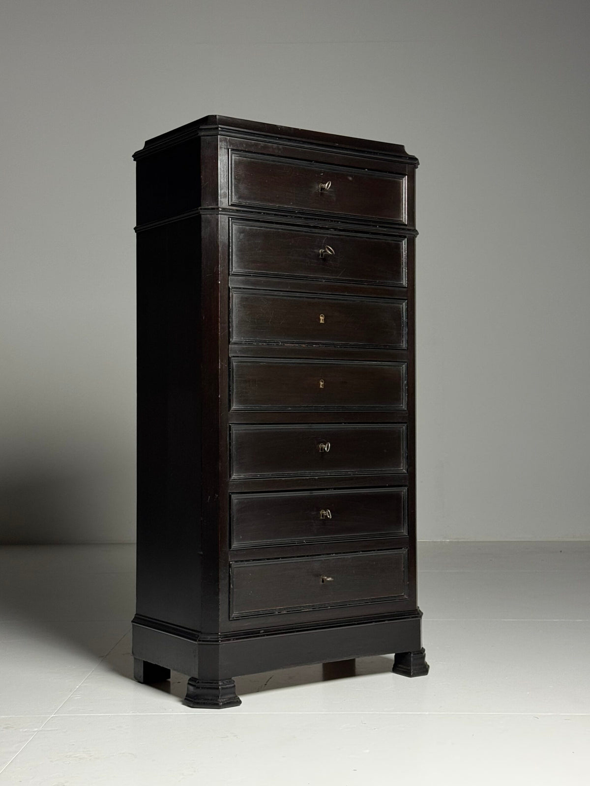 Louis Philippe Black Secretaire Chest of Drawers, 19th Century, photo 23
