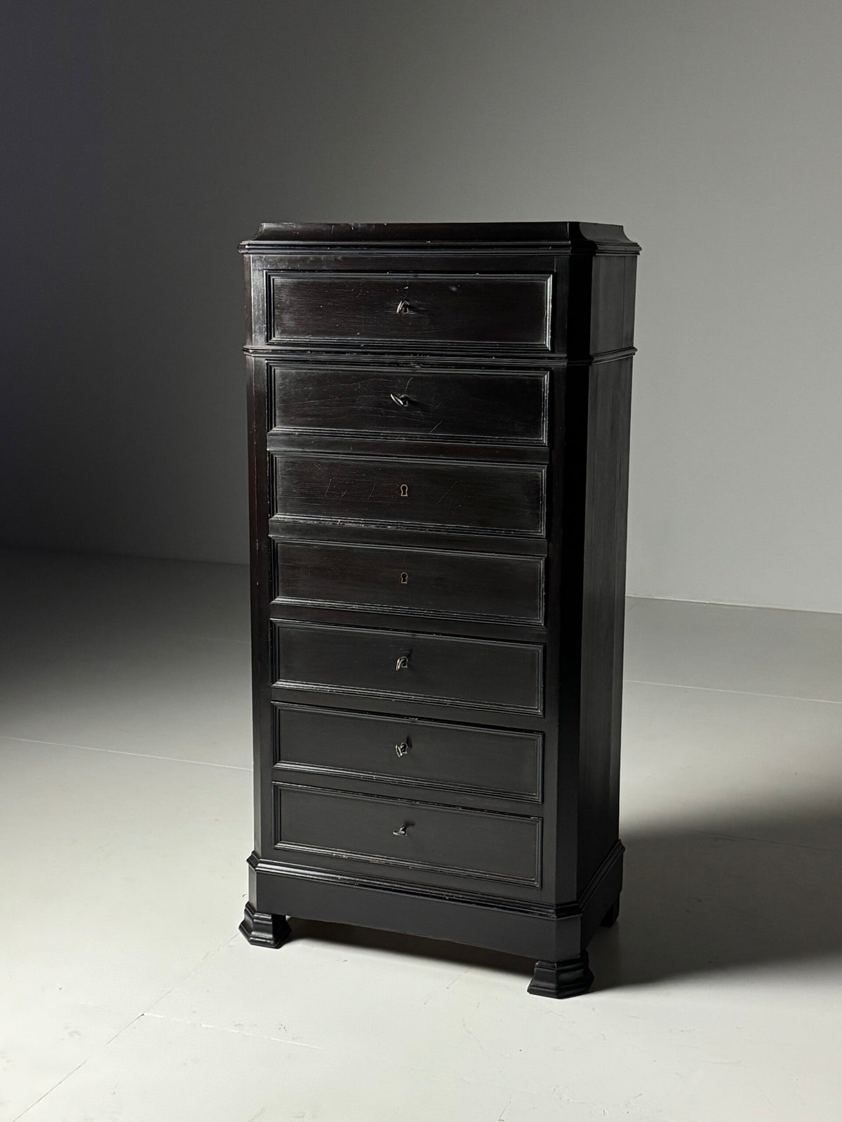Louis Philippe Black Secretaire Chest of Drawers, 19th Century, photo 7