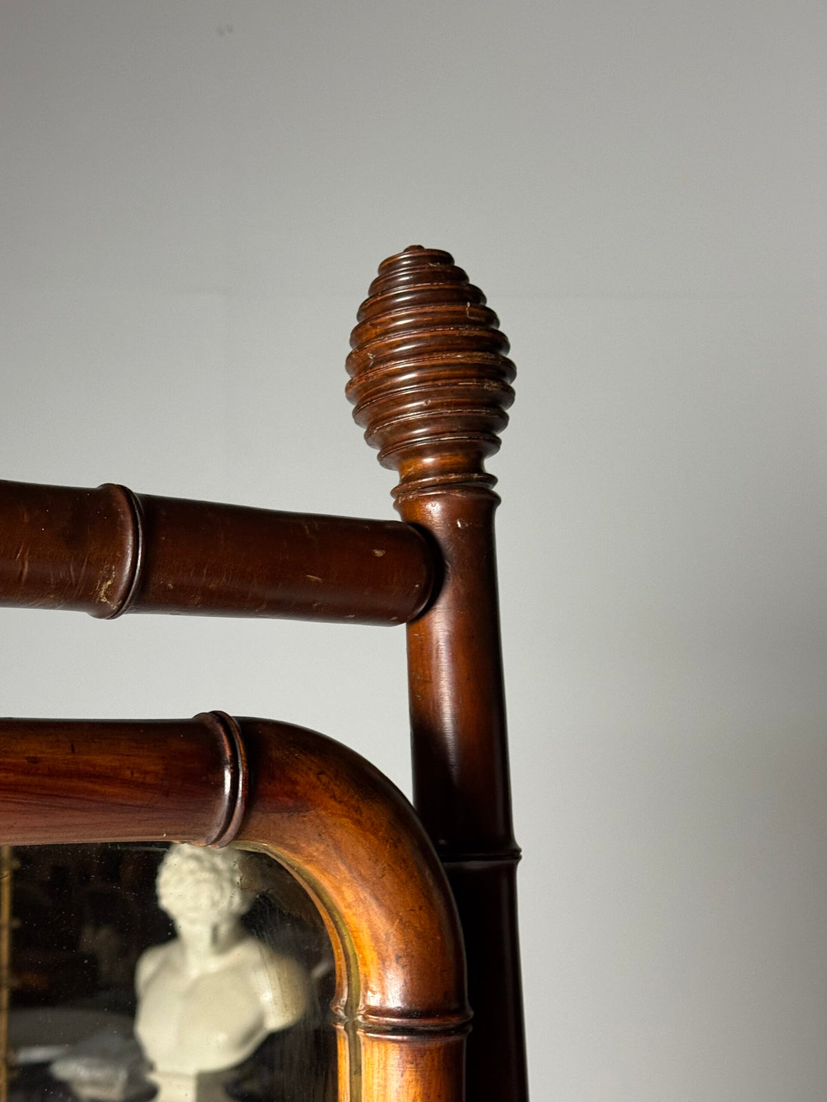 French Faux Bamboo Cheval Mirror, c. 1890 to 1900, photo 9