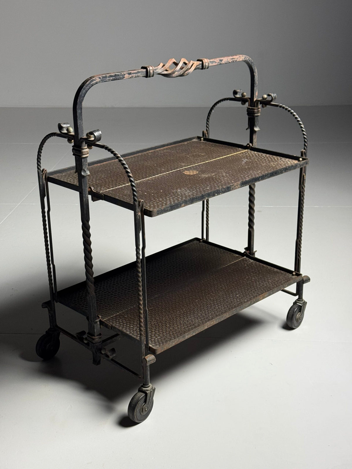 French Classic Metal Bar Cart, Mid 20th Century, photo 13