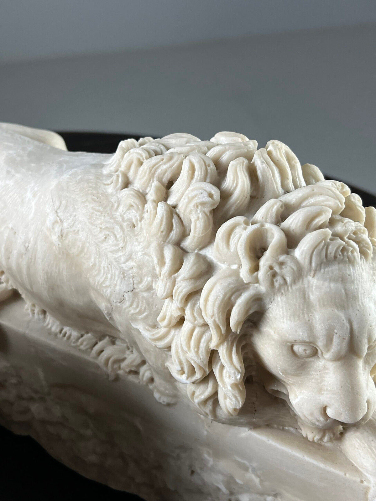 Pair of Marble Dust Canova Lions, Early 20th Century, photo 3
