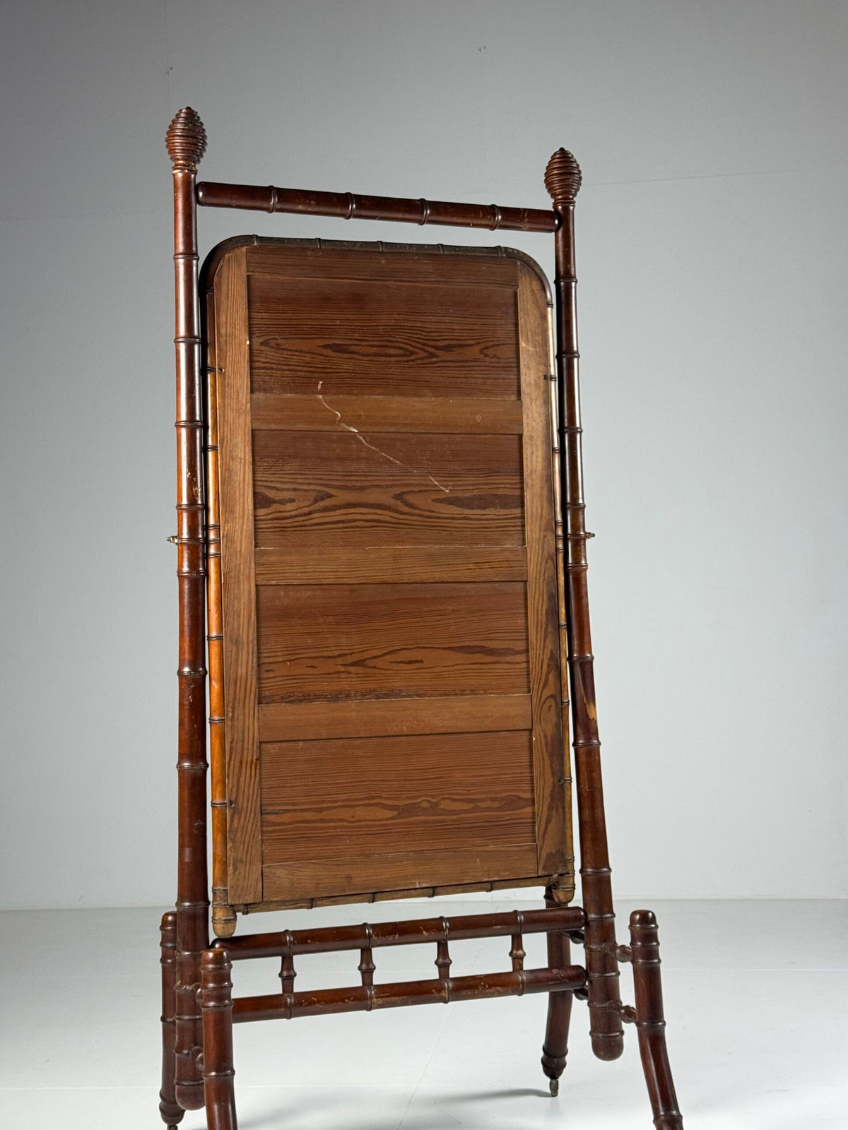 French Faux Bamboo Cheval Mirror, c. 1890 to 1900, photo 4
