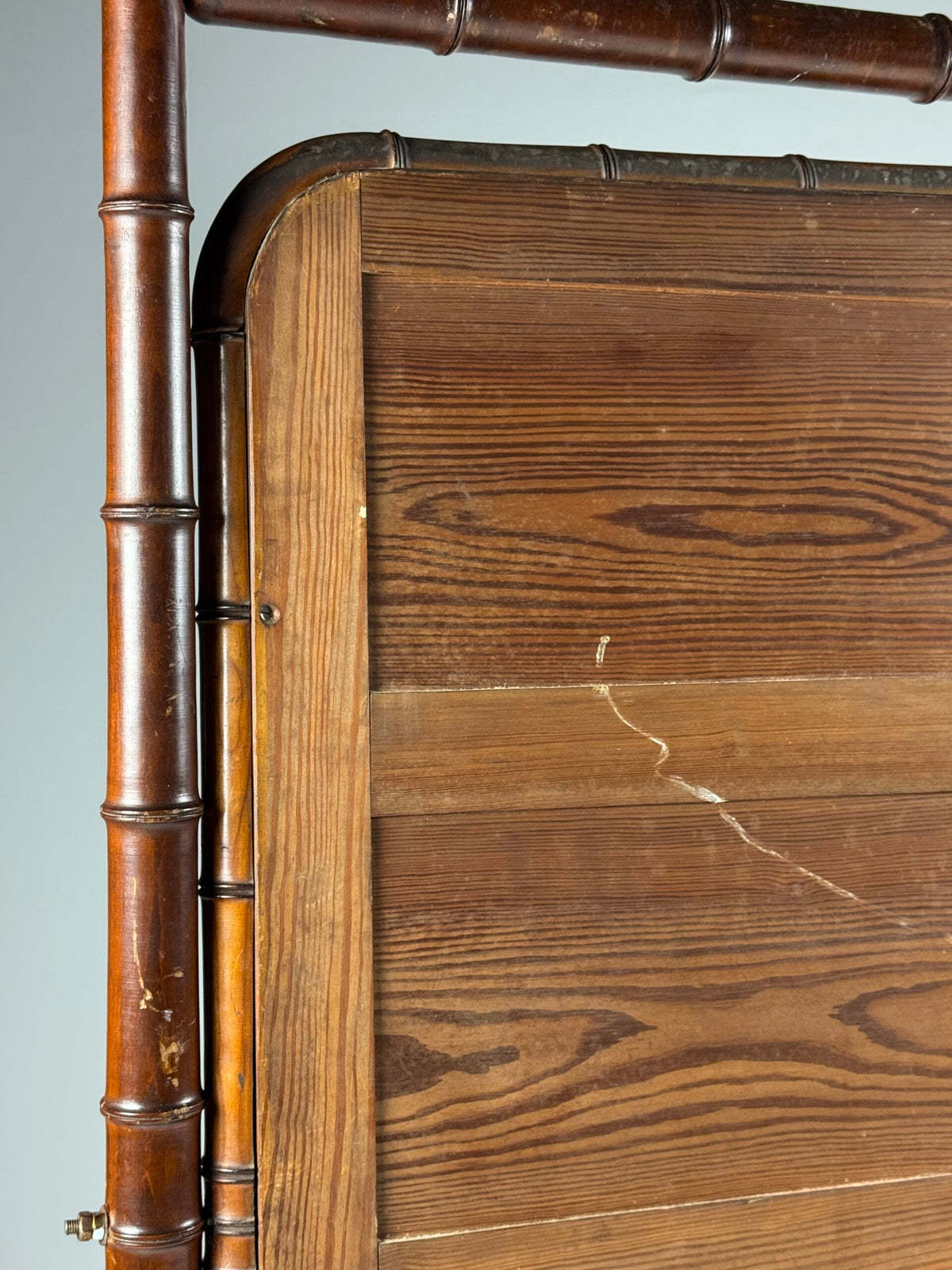 French Faux Bamboo Cheval Mirror, c. 1890 to 1900, photo 3
