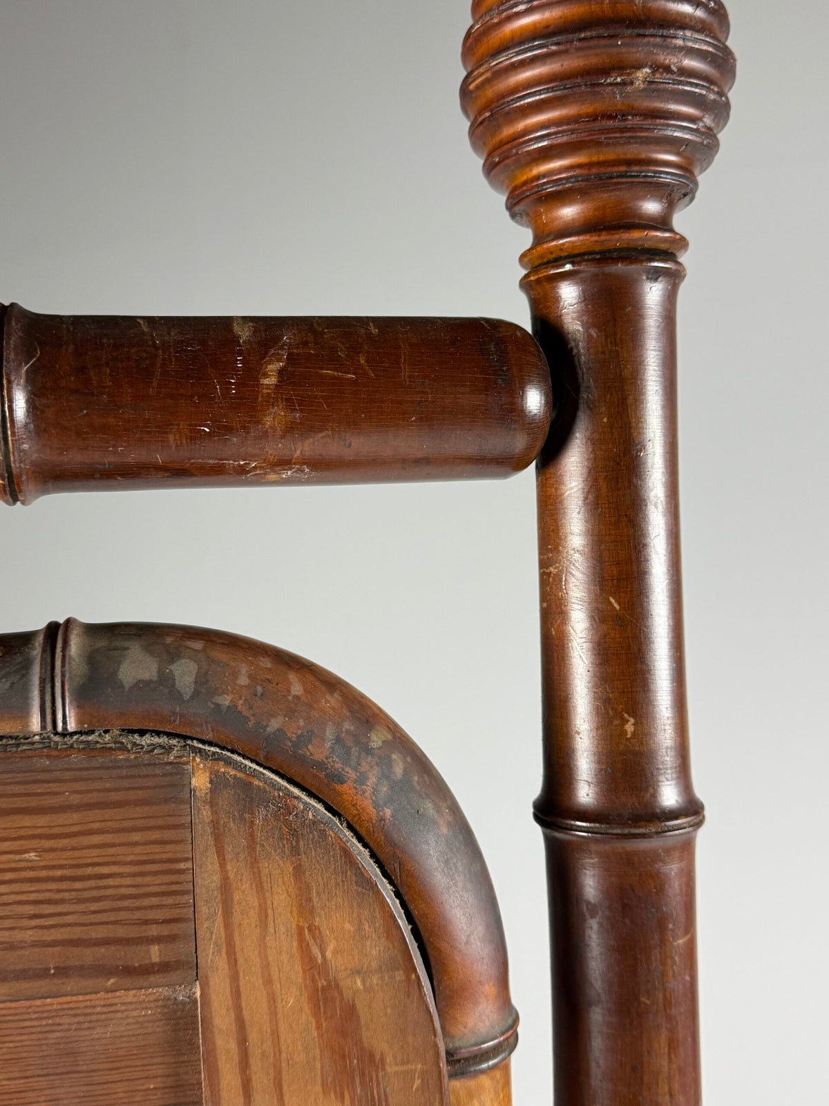 French Faux Bamboo Cheval Mirror, c. 1890 to 1900, photo 2