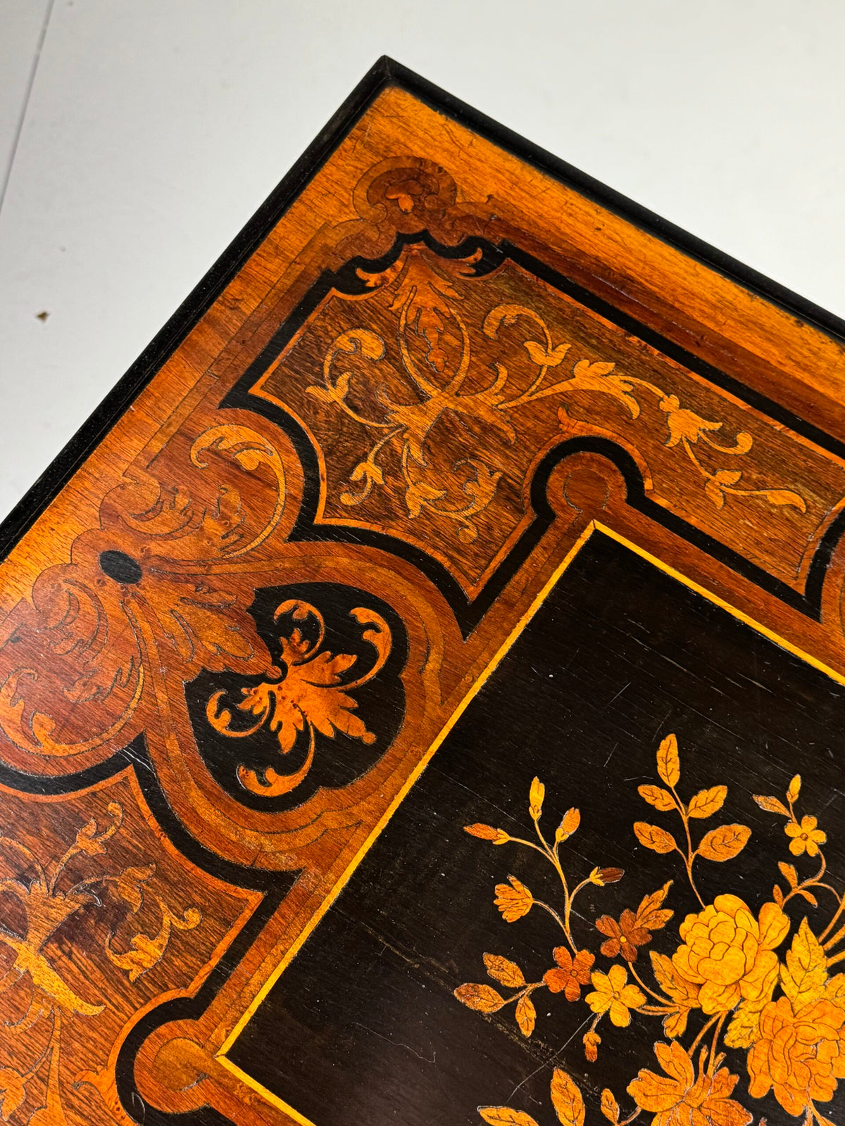 Napoleon III Tray Table with Inlaid Top and Faux Bamboo Frame, photo 15
