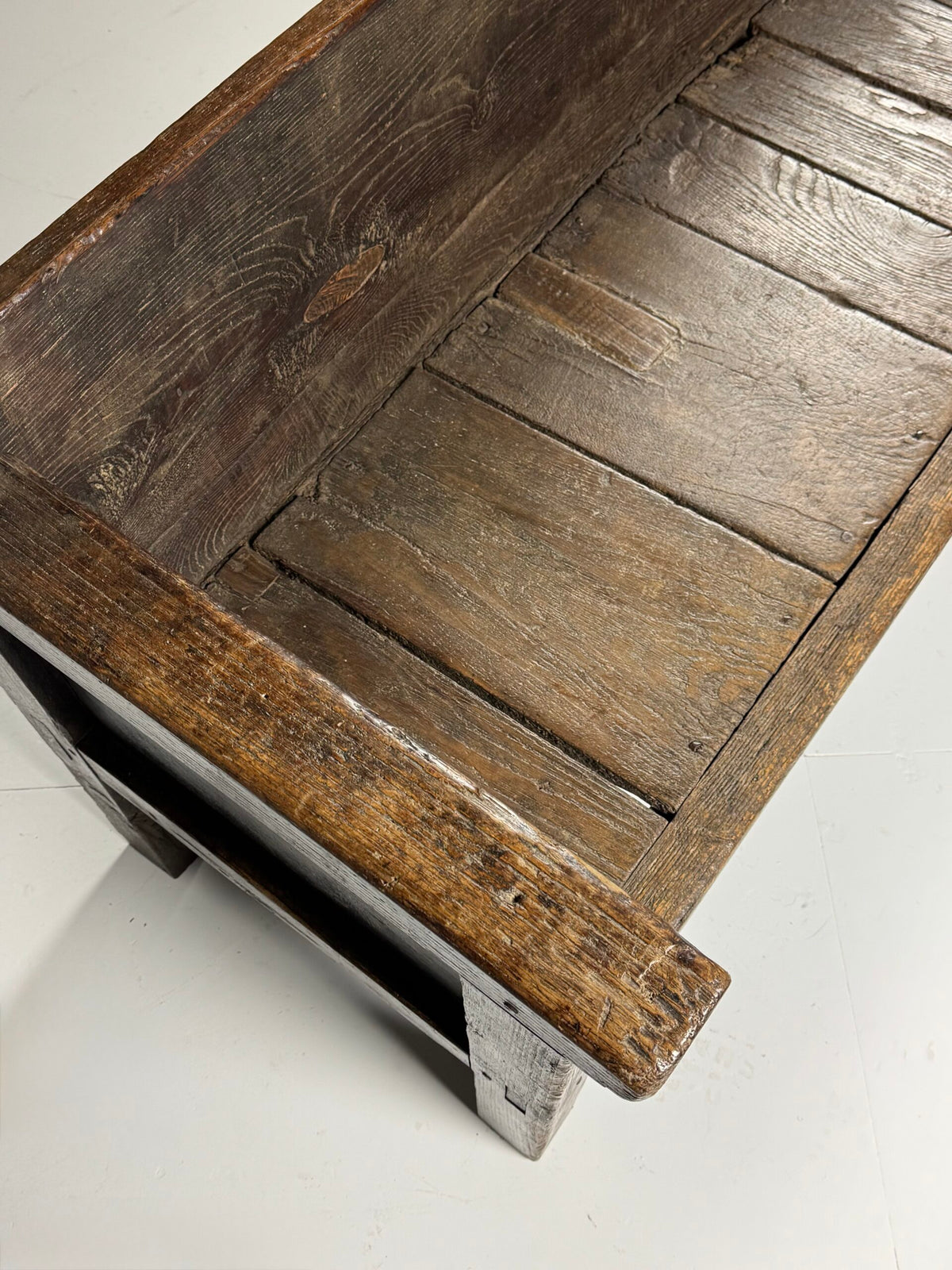 Robust Spanish Solid Oak Bench, 18th Century, photo 9