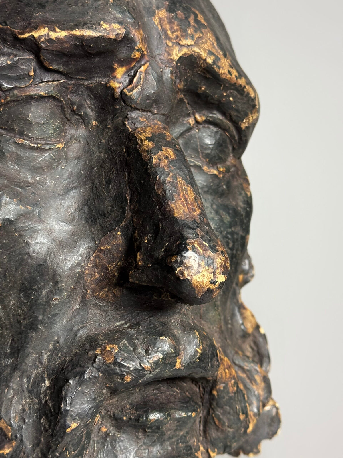 Oversized Classical Unfired Clay Head, Signed Riley 1904, photo 13