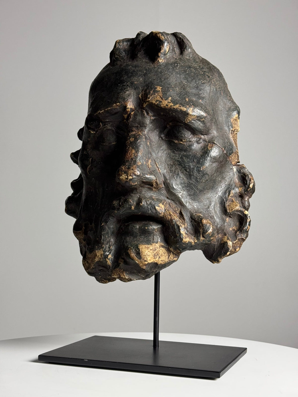 Oversized Classical Unfired Clay Head, Signed Riley 1904, photo 14