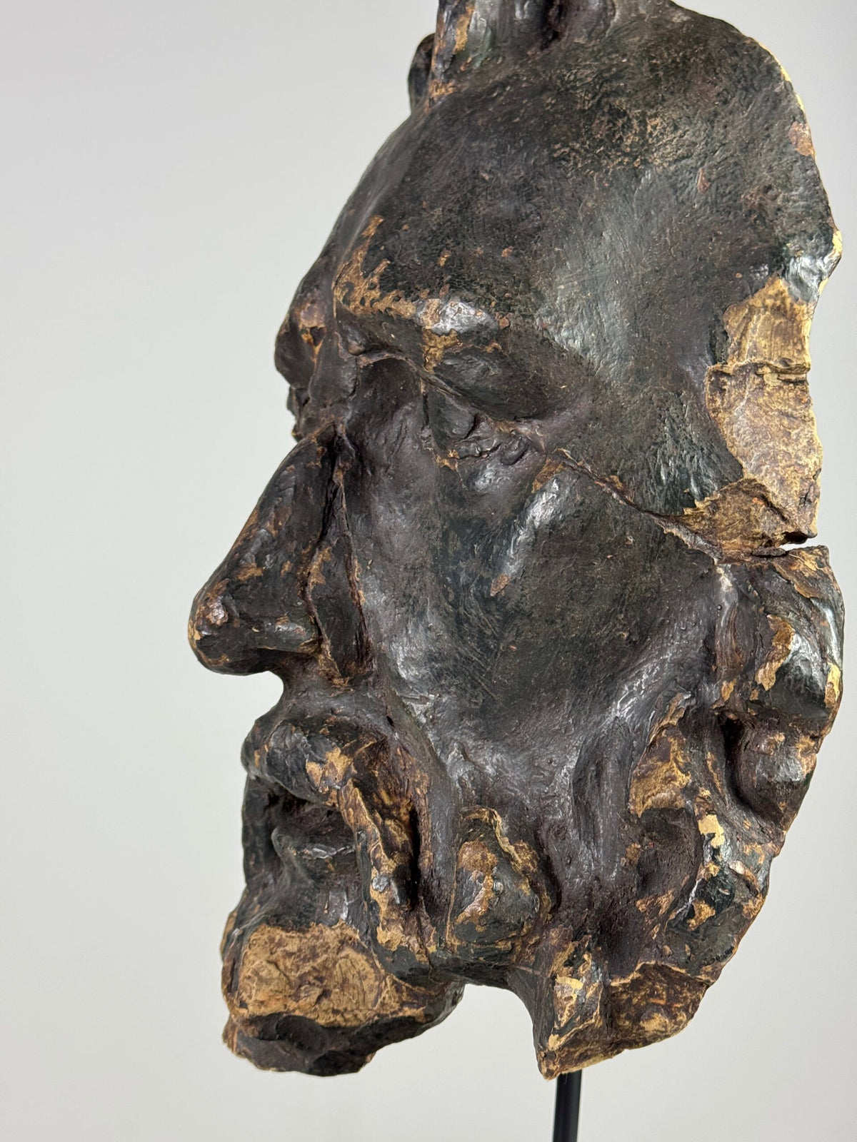 Oversized Classical Unfired Clay Head, Signed Riley 1904, photo 22