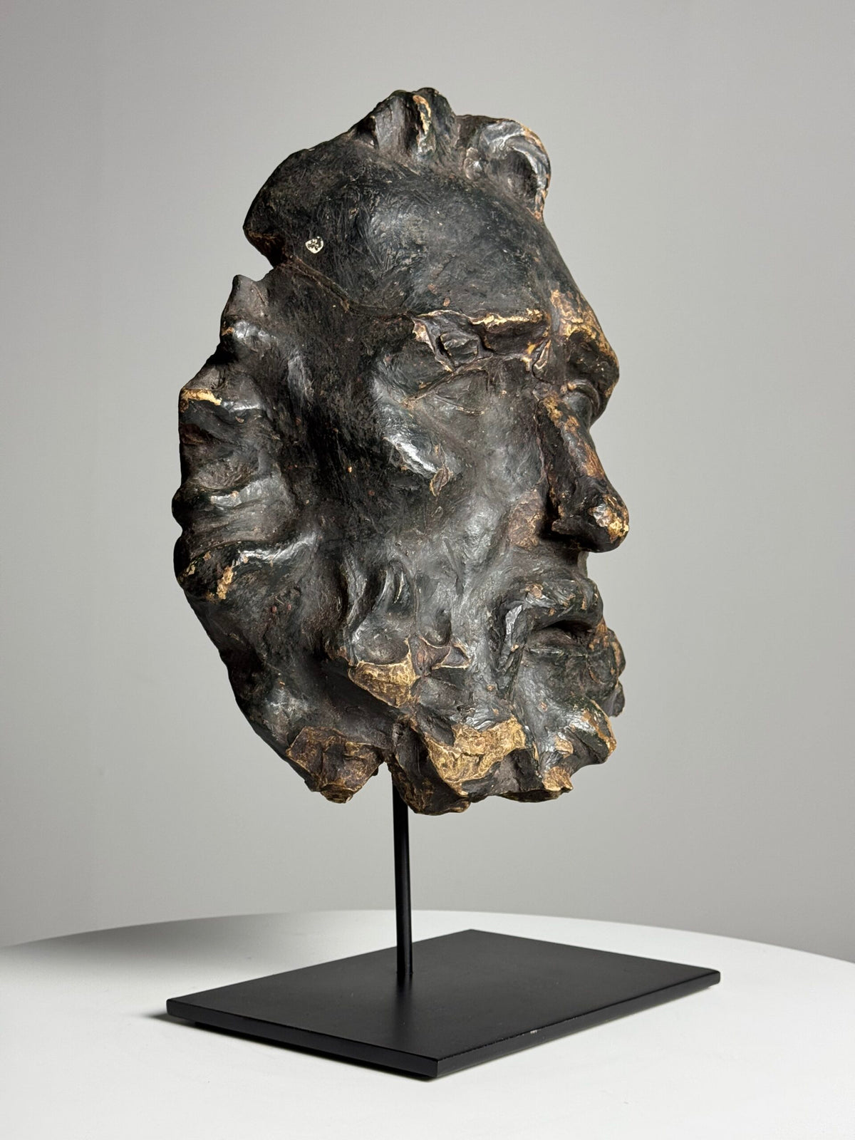 Oversized Classical Unfired Clay Head, Signed Riley 1904, photo 25