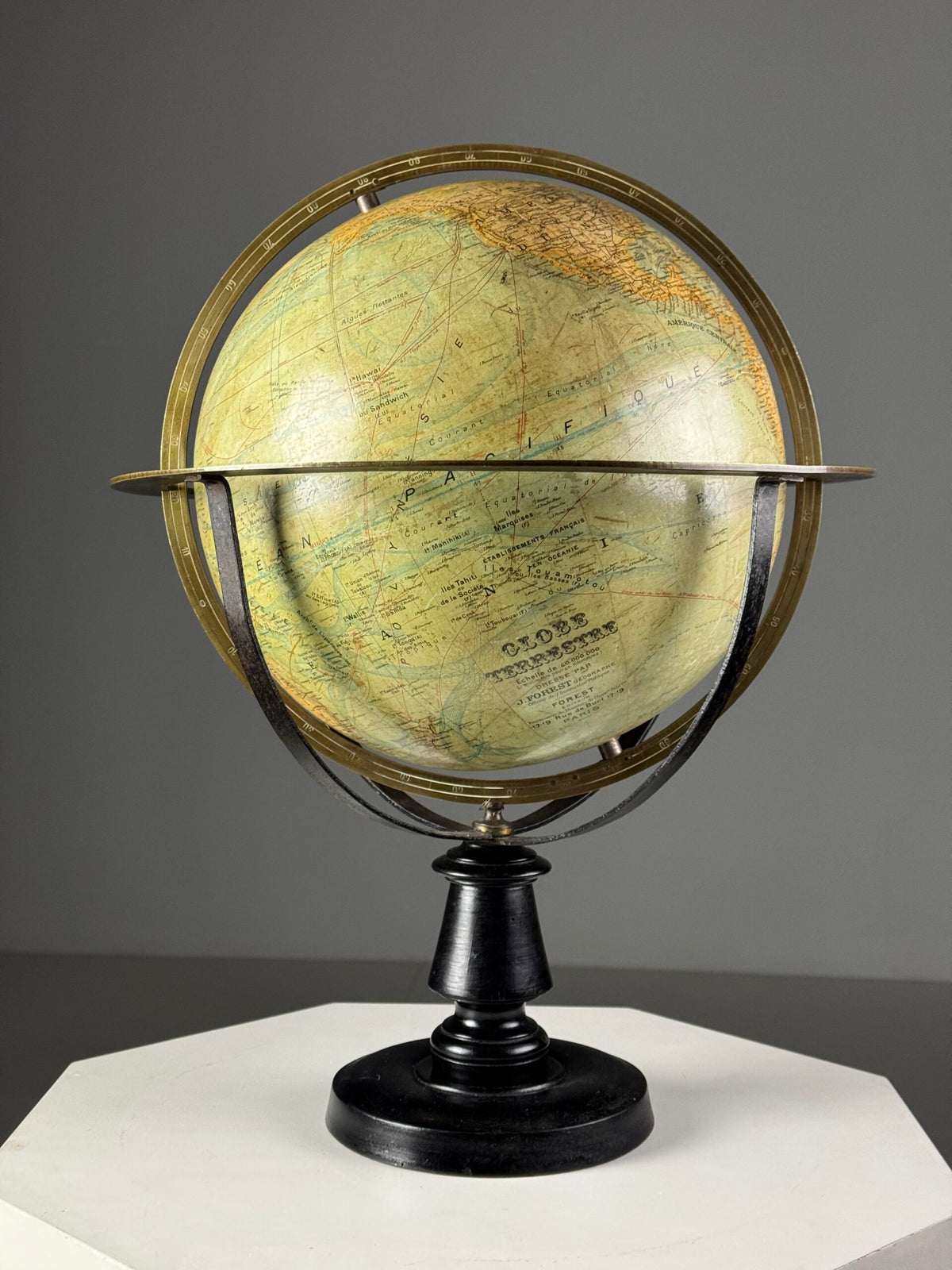 Globe by J. Forest, Paris, c. 1900 to 1910, on Original Stand, photo 3