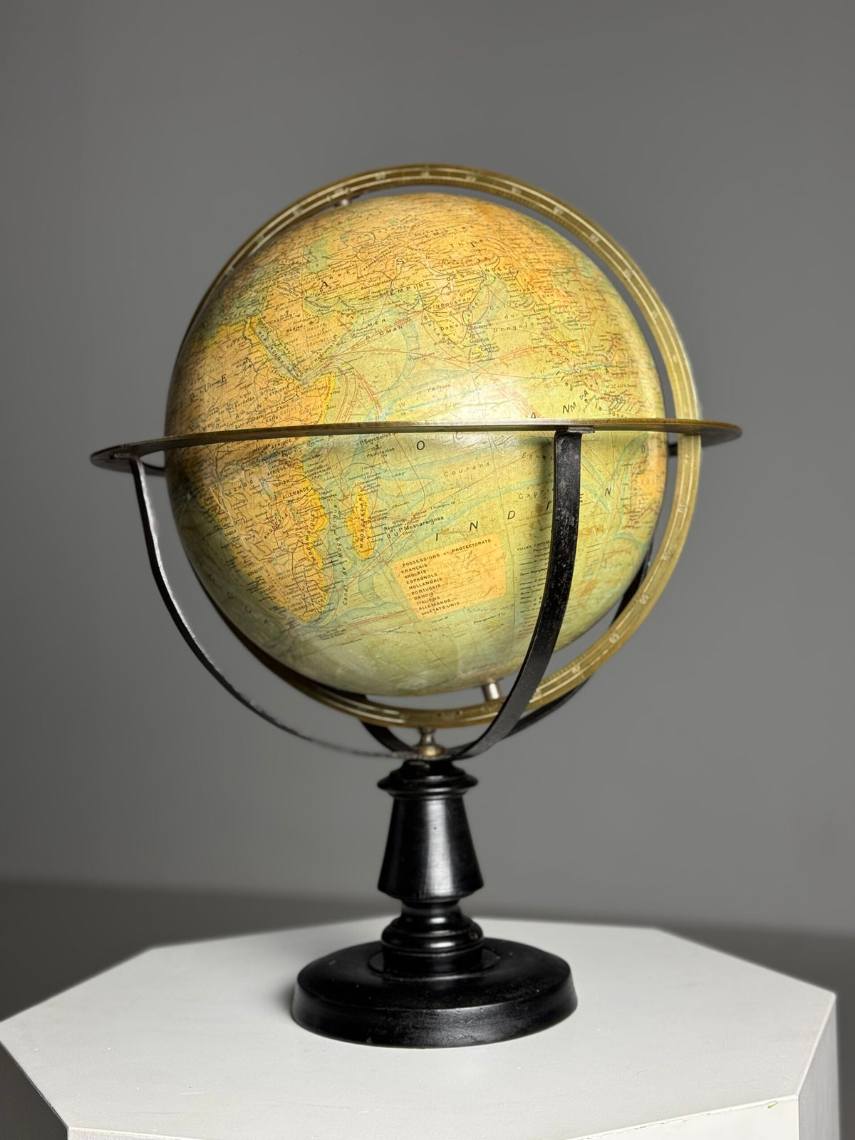 Globe by J. Forest, Paris, c. 1900 to 1910, on Original Stand, photo 6