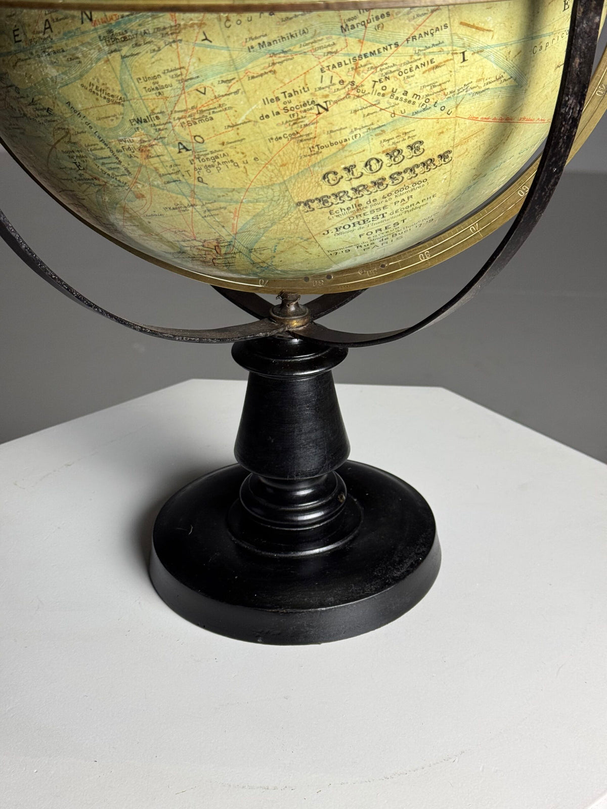 Globe by J. Forest, Paris, c. 1900 to 1910, on Original Stand, photo 12