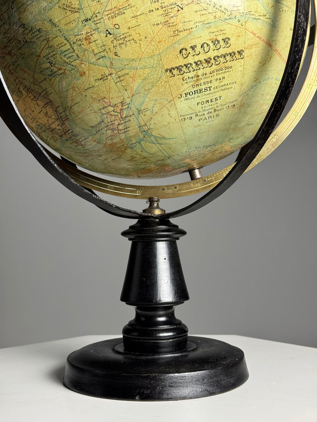 Globe by J. Forest, Paris, c. 1900 to 1910, on Original Stand, photo 14
