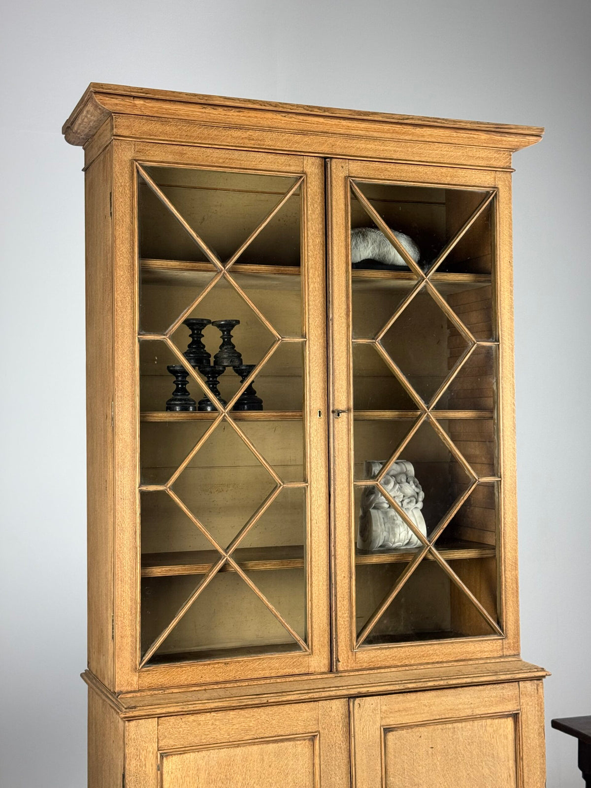 English Bleached Oak Display Cabinet, 19th Century, photo 34