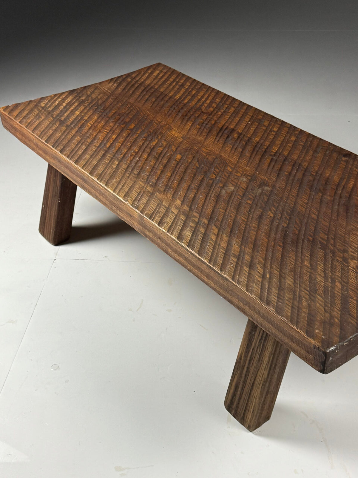 Brutalist Solid Oak Coffee Table, Netherlands, 1970s, photo 8