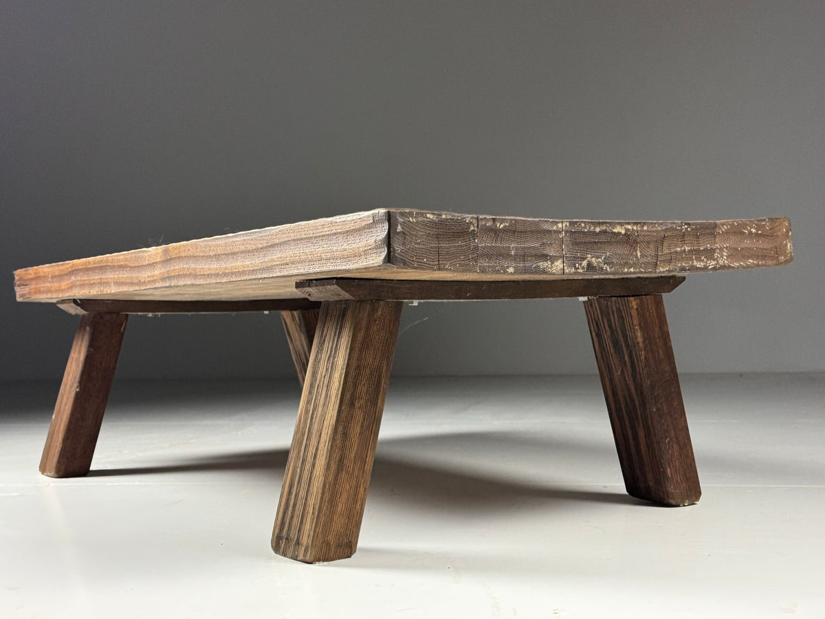 Brutalist Solid Oak Coffee Table, Netherlands, 1970s, photo 6