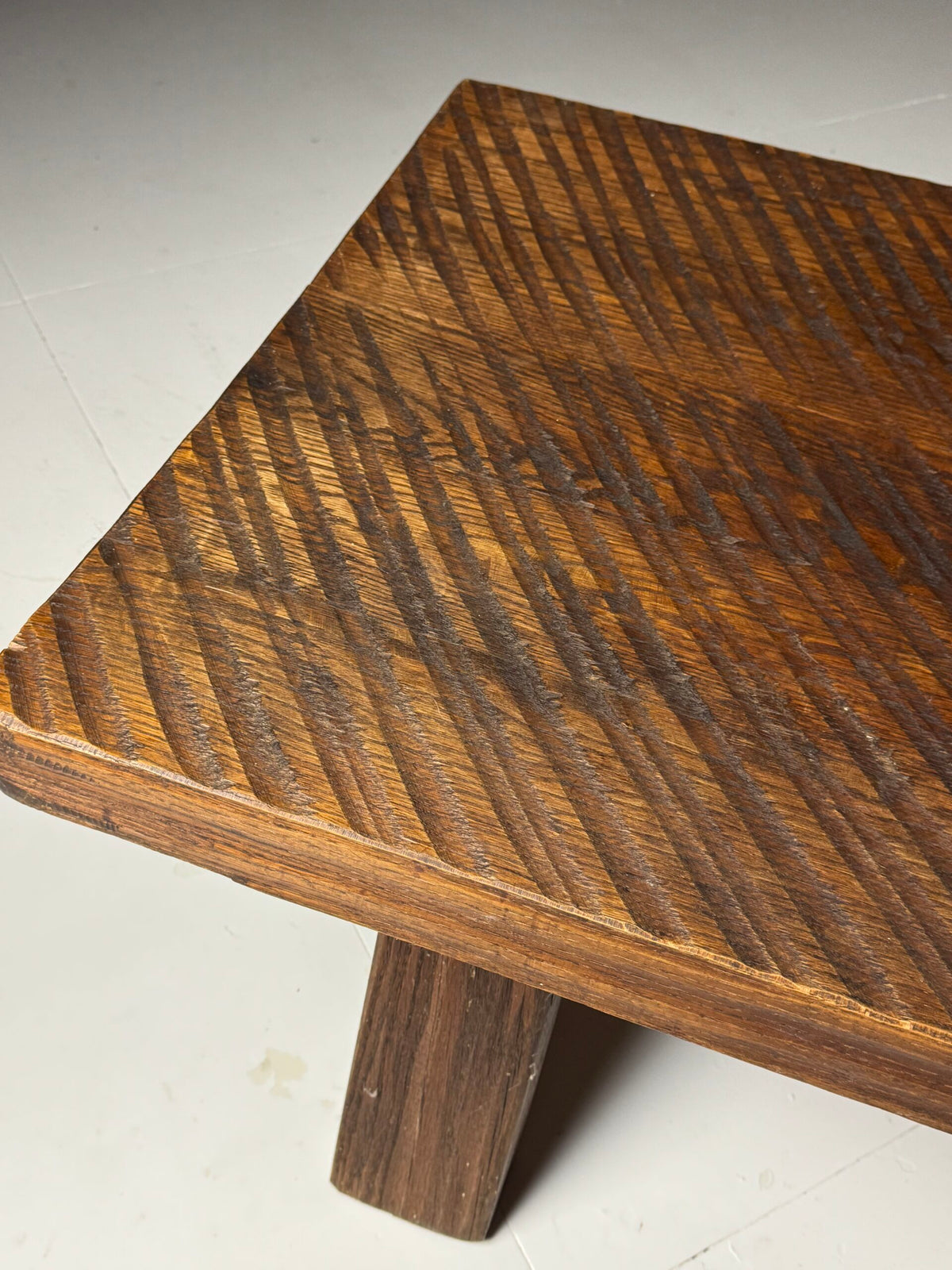 Brutalist Solid Oak Coffee Table, Netherlands, 1970s, photo 3